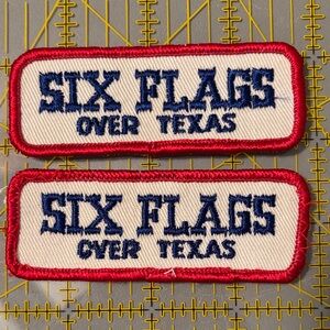 Set of 2 Six Flags Over Texas Appliqué Patches